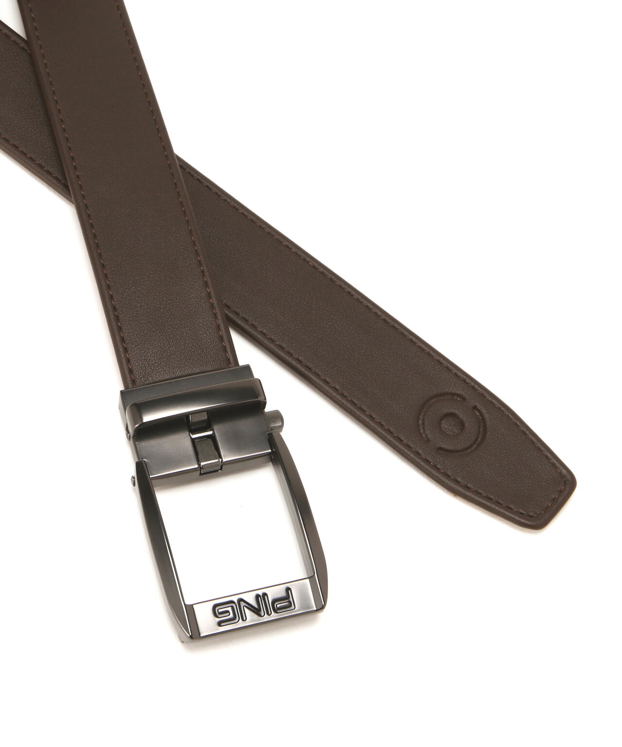 PING APPAREL】エコレザーグラデーション刺繍ベルト ＜GOLD＞ (MENS