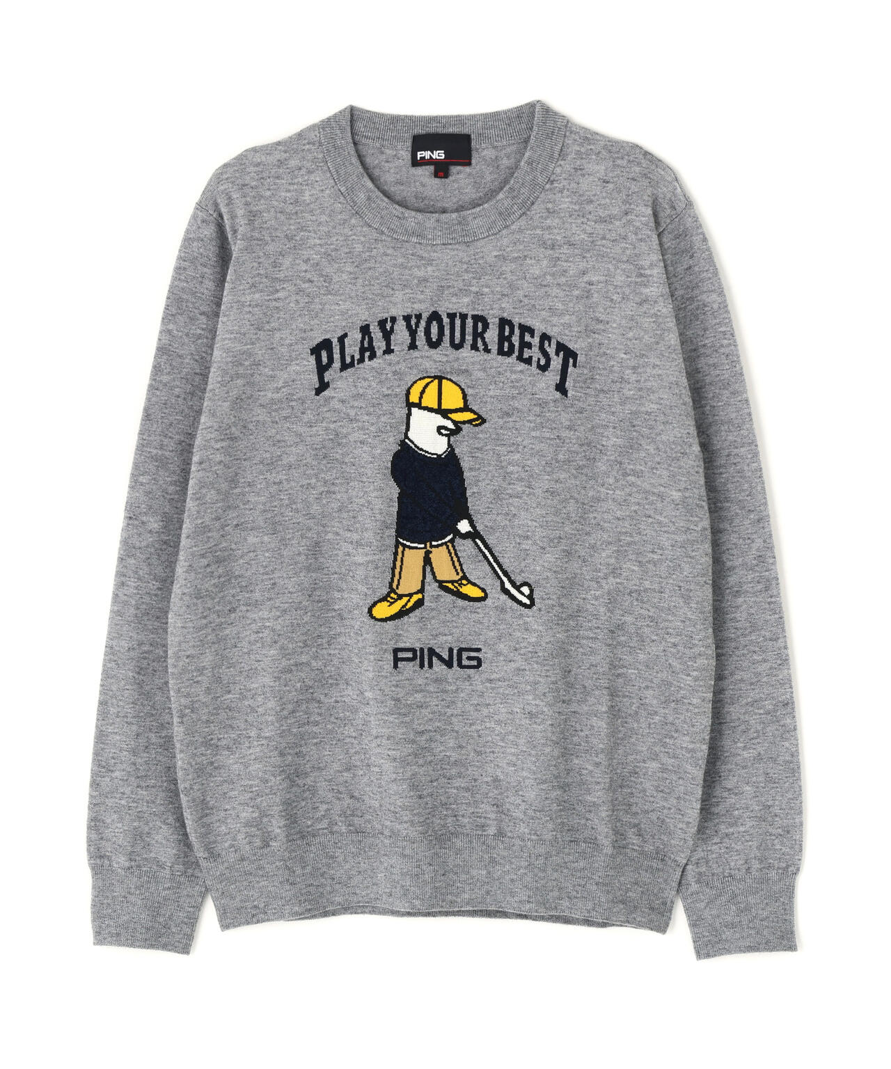 PING APPAREL】Mr.PINGジャカードクルーネックニットプルオーバー
