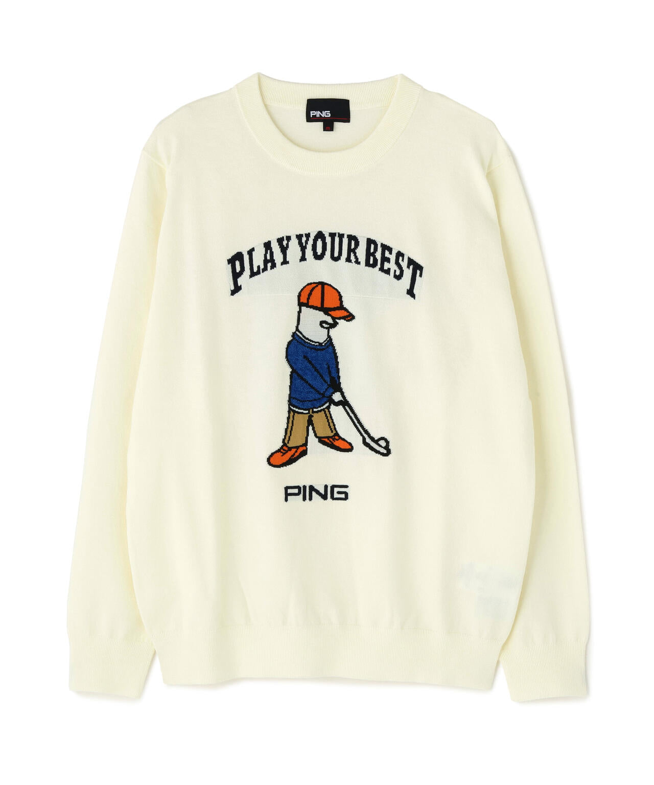 PING APPAREL】Mr.PINGジャカードクルーネックニットプルオーバー