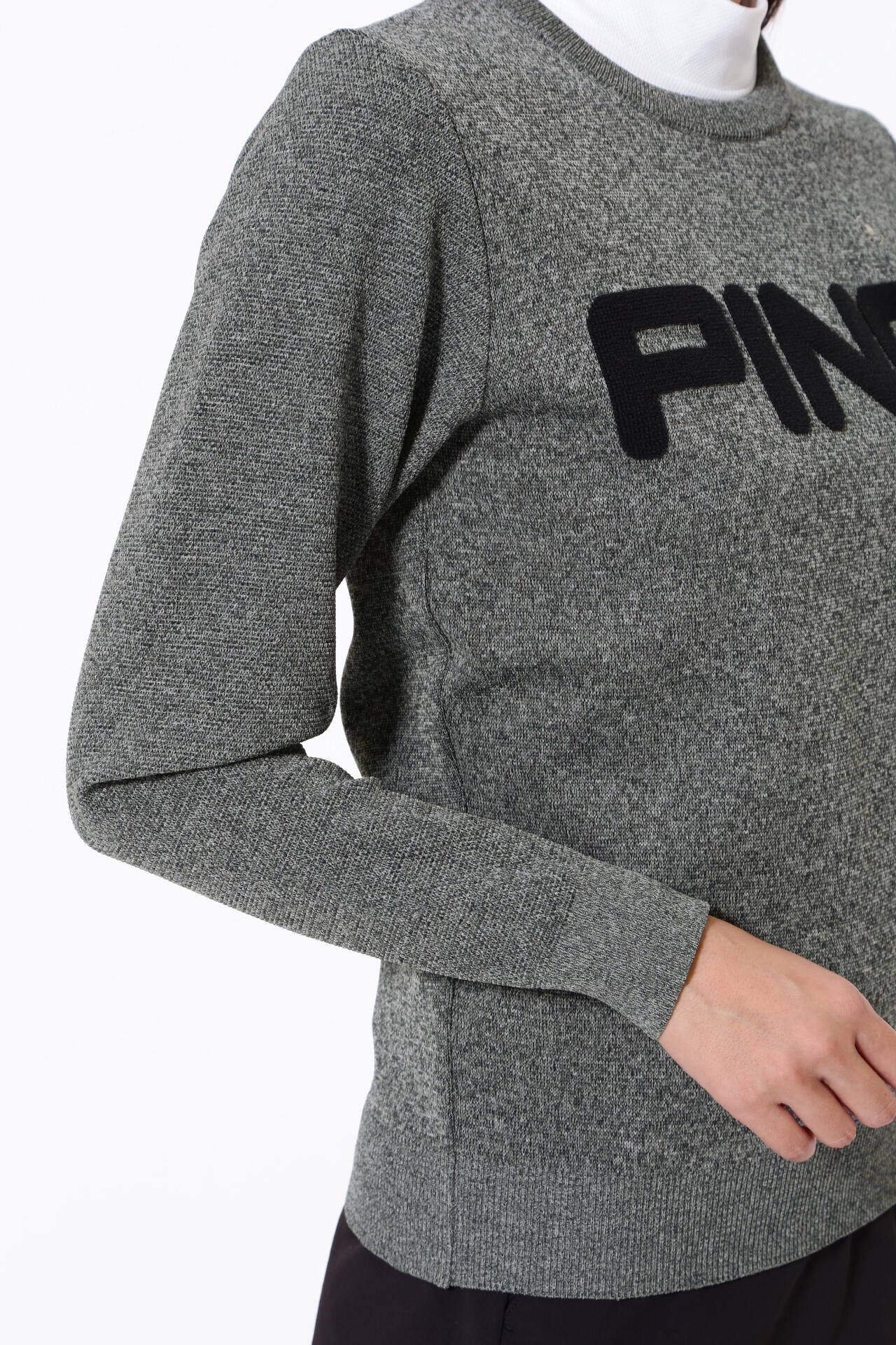PING APPAREL】PINGロゴパイルジャガードクルーネックニットプル