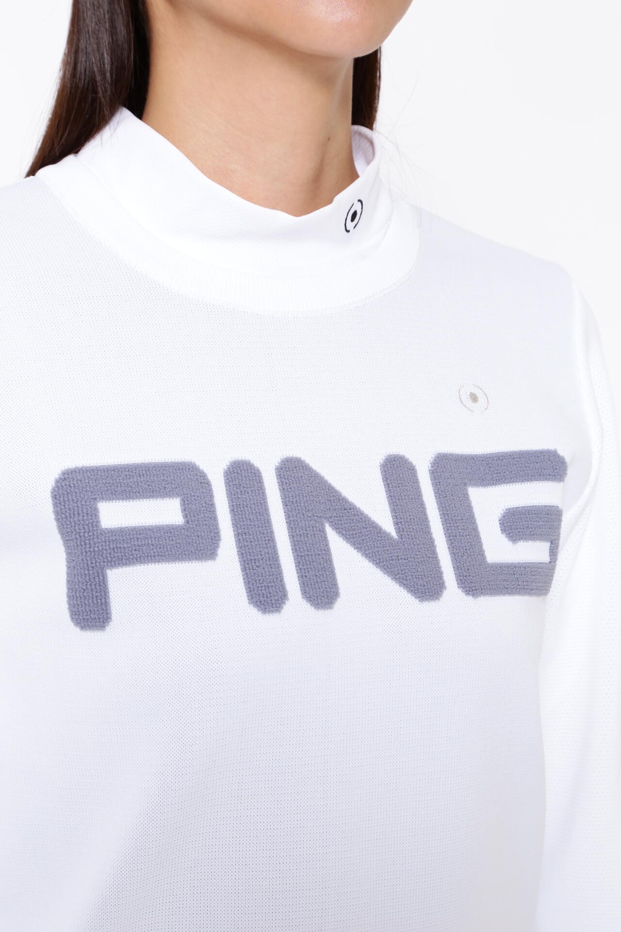 PING APPAREL】PINGロゴパイルジャガードクルーネックニットプル