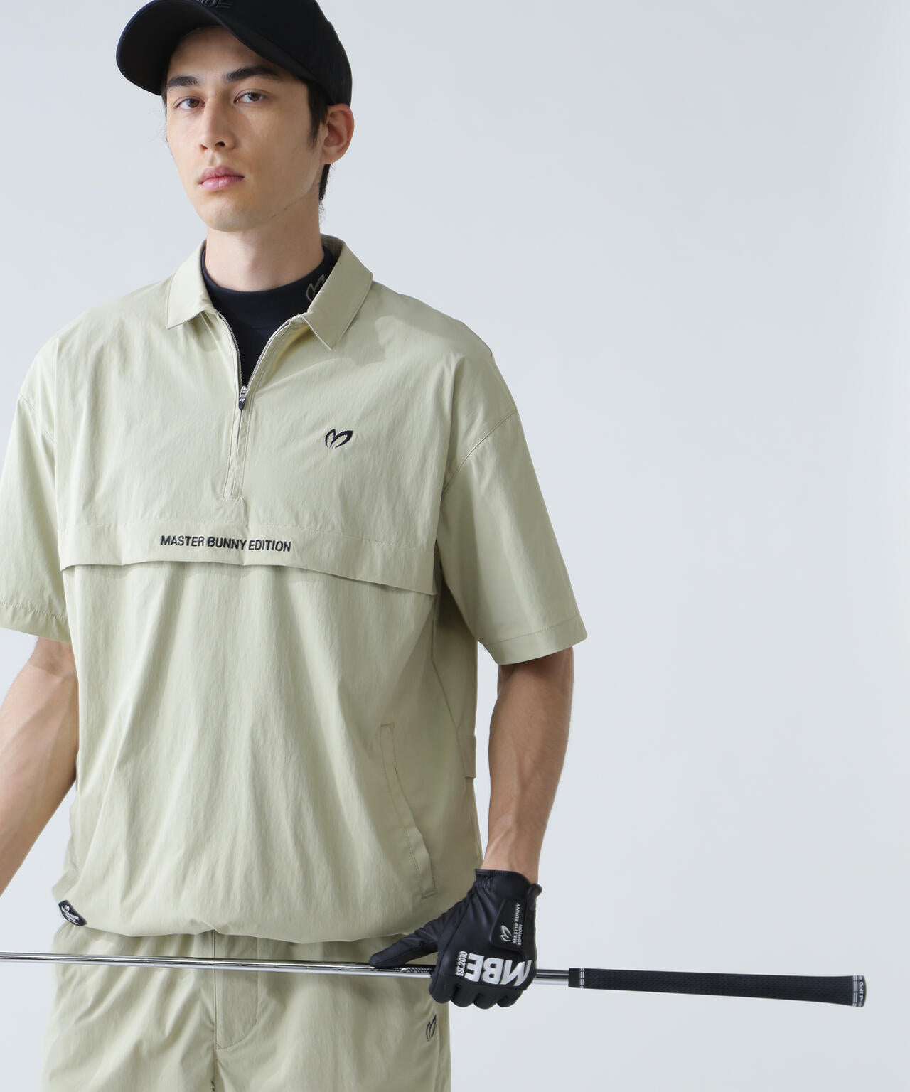 ナイロンストレッチ半袖ハーフジップ | MASTER BUNNY EDITION
