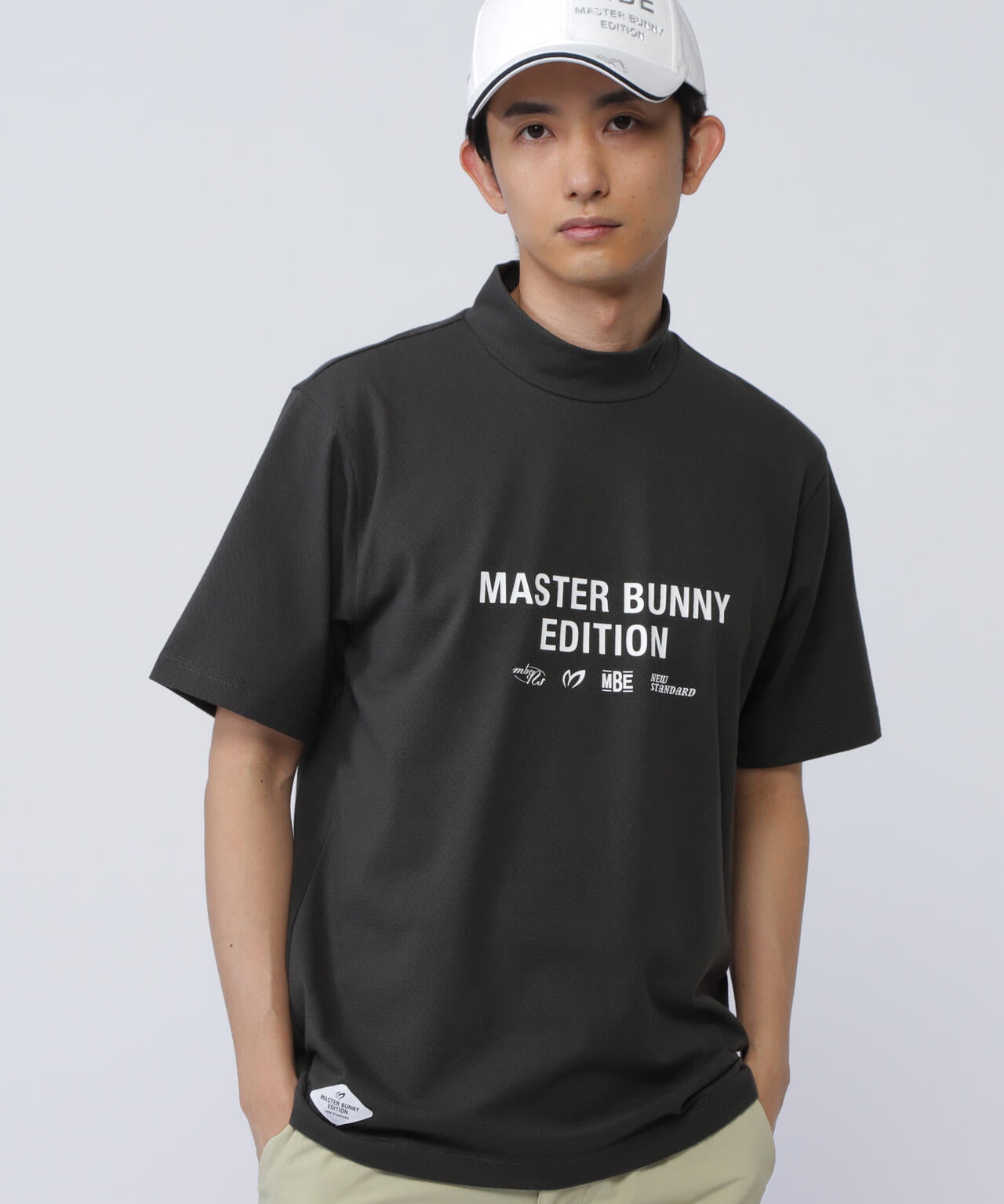 リバーシブルメッシュ半袖モックネックカットソー | MASTER BUNNY