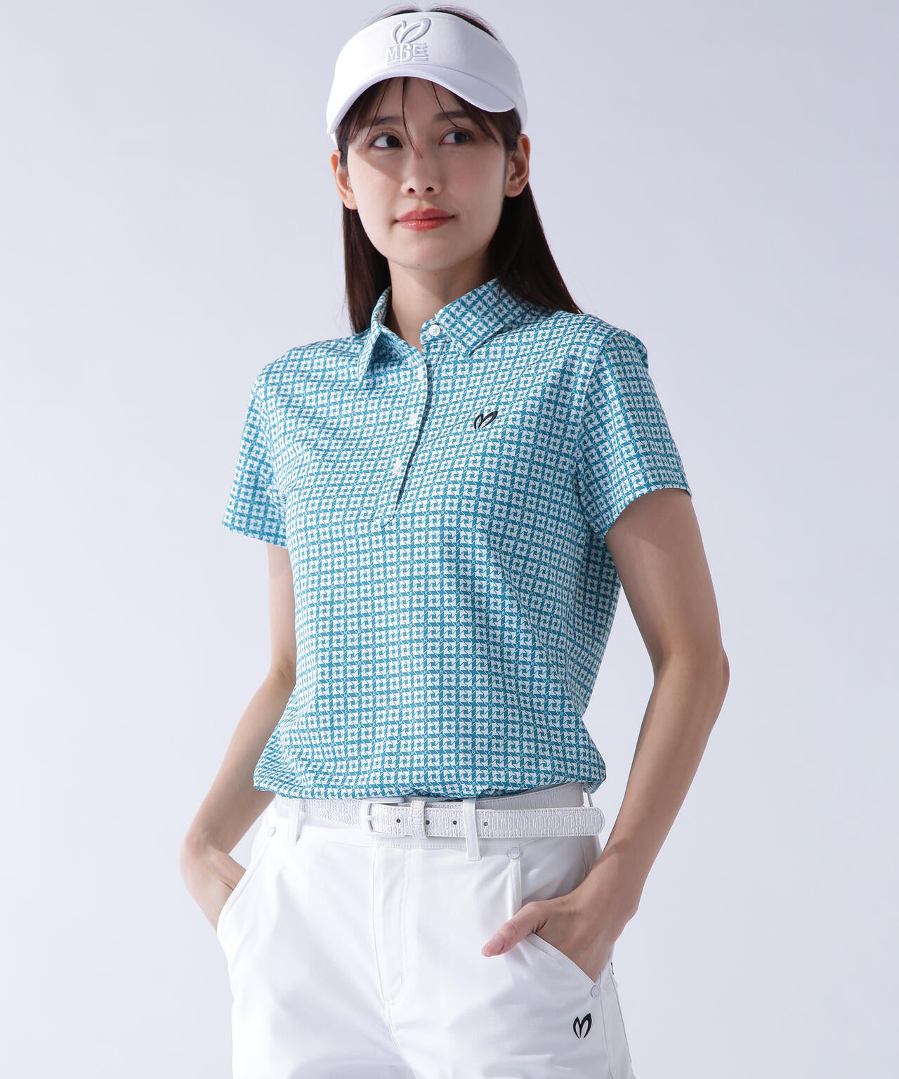 4WAYトリコット千鳥プリント半袖ポロシャツ | MASTER BUNNY EDITION