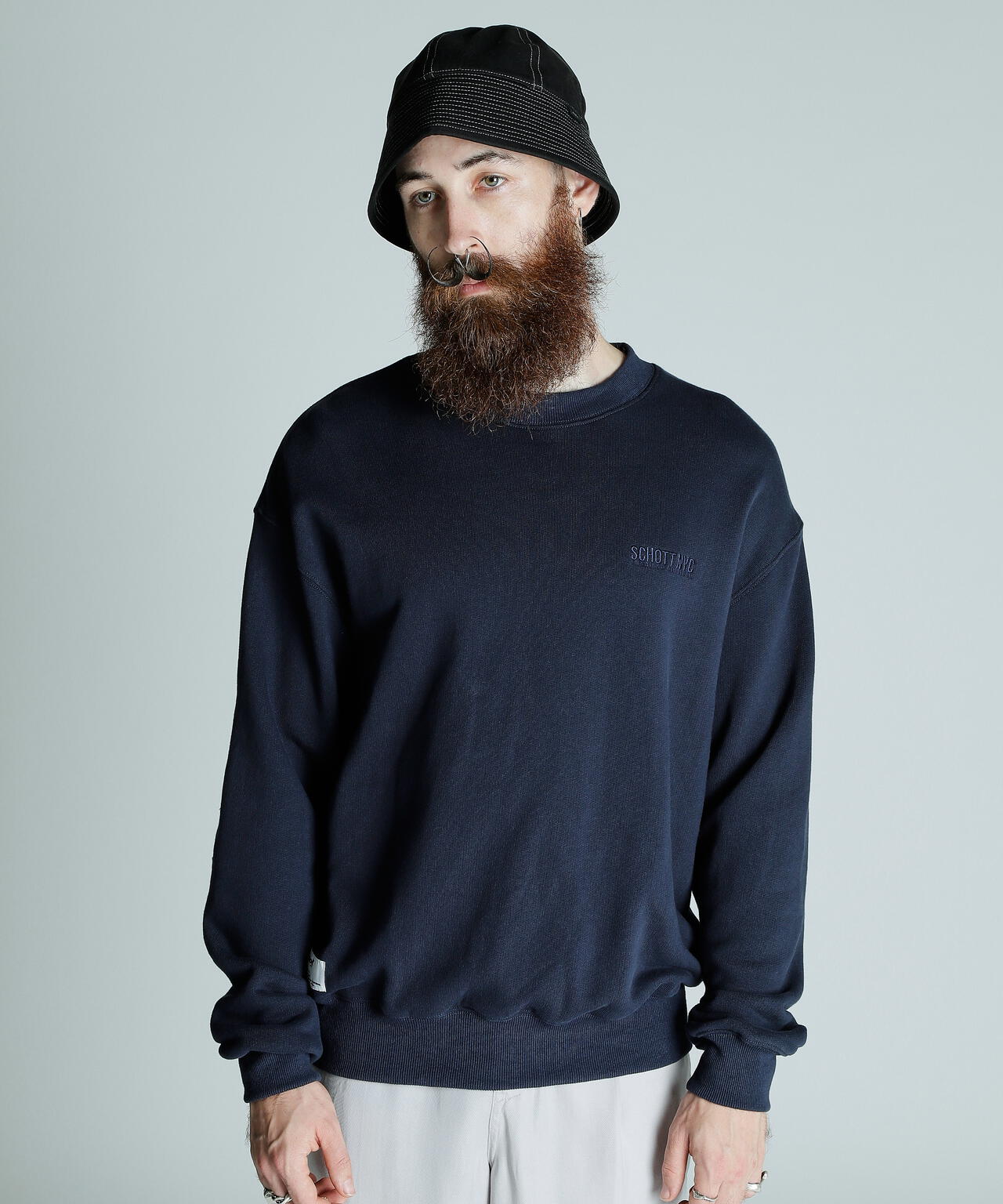 LEATHER ELBOW PATCH SWEAT/レザーエルボーパッチ スウェット | Schott