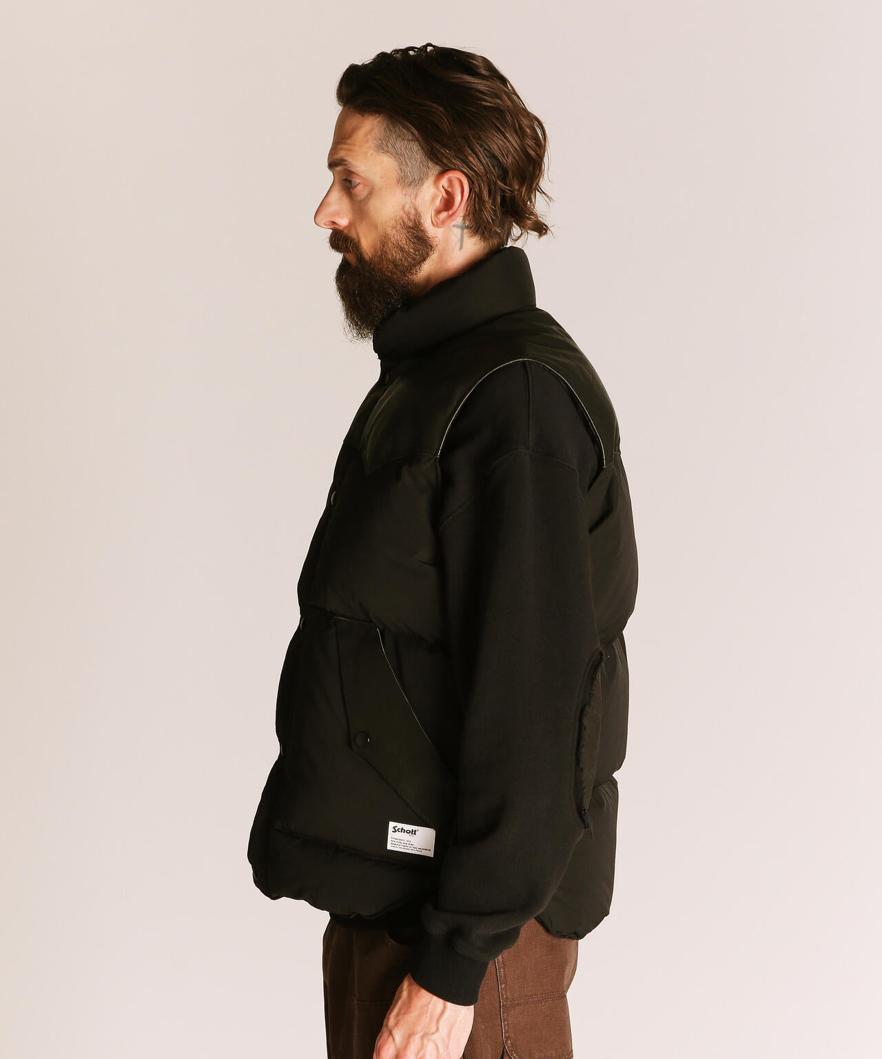 LEATHER COMB. VEST/レザー コンビベスト | Schott（ショット