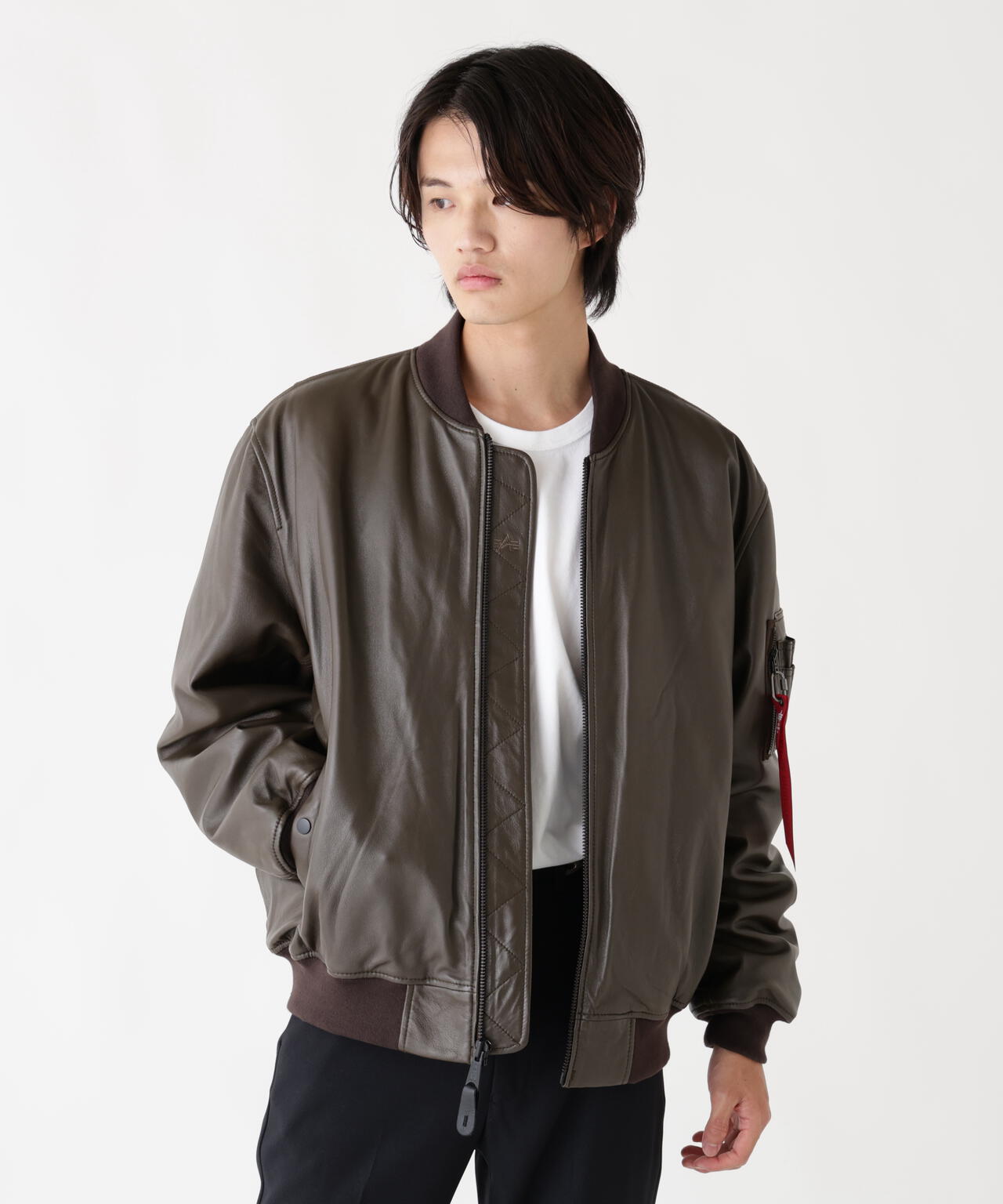 LEATHER MA-1 FLIGHT JACKET | Alpha Industries（アルファ