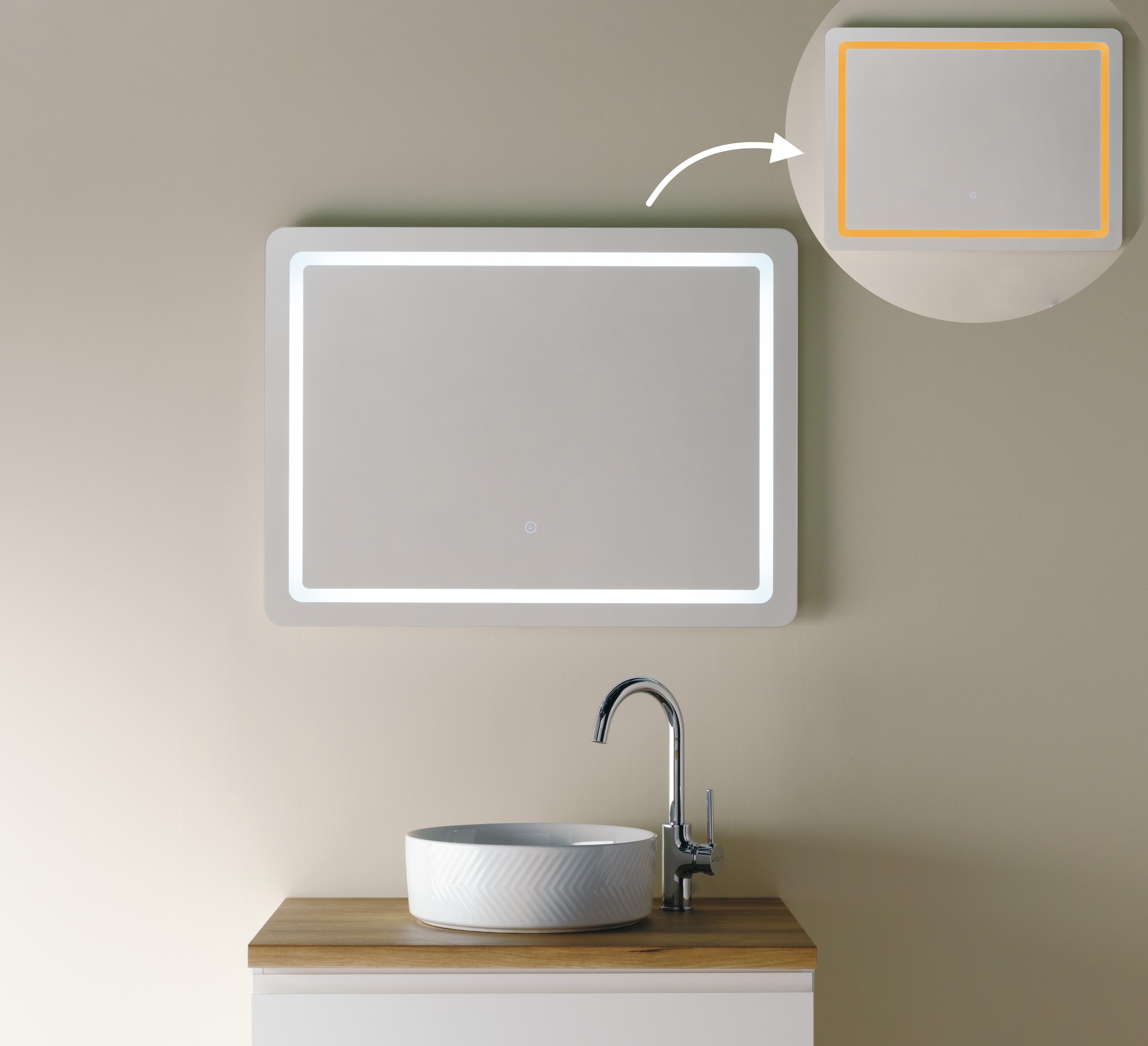 LEDミラー LM302｜おしゃれな洗面ボウル(洗面器)通販サイト mizunohana