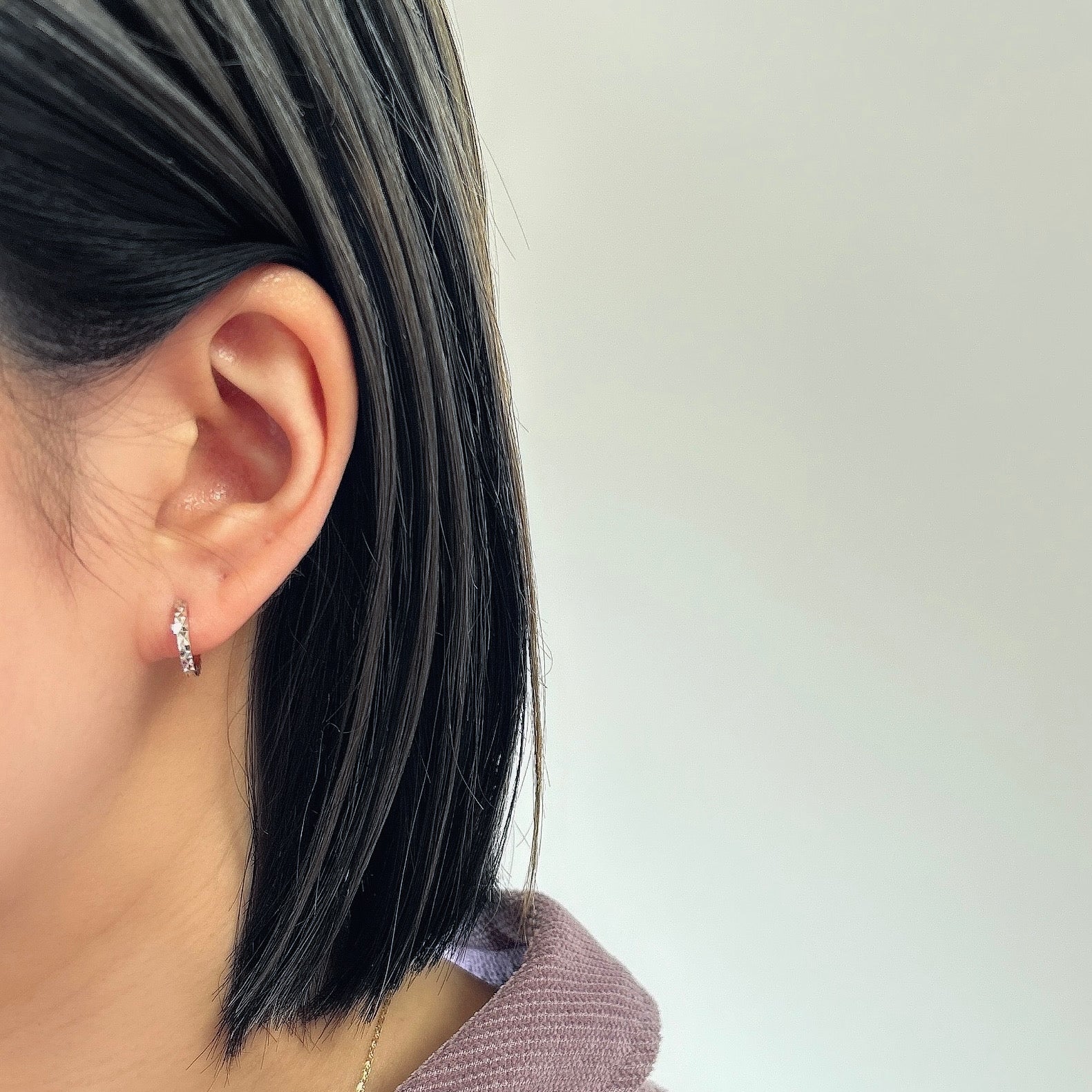 K18/K18WGリバーシブルフープピアス