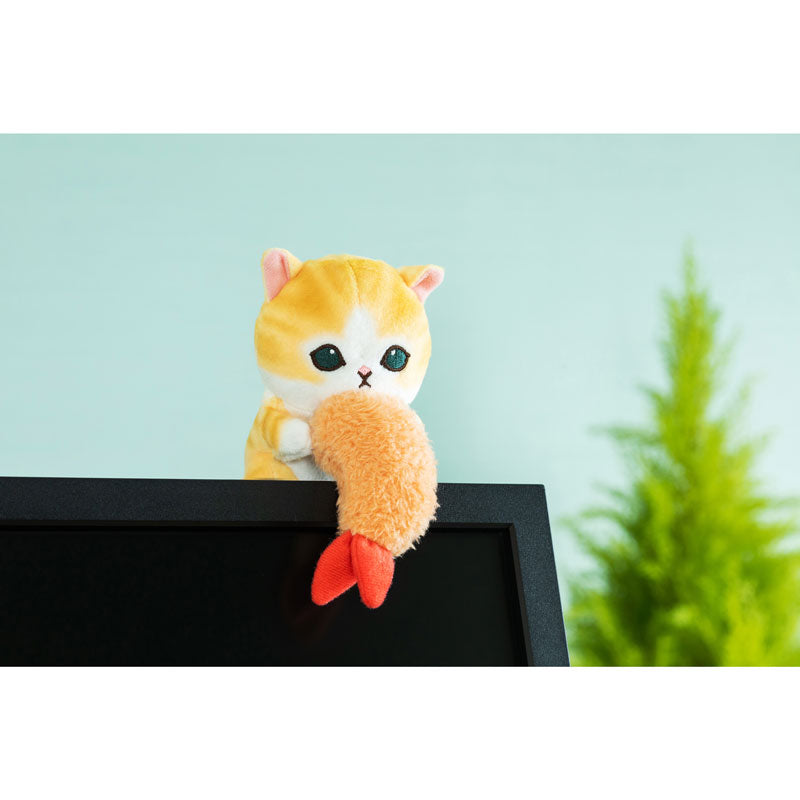 mofusand にゃんこのデスクトップ引っ掛けぬいぐるみ(えび持ちにゃんこ