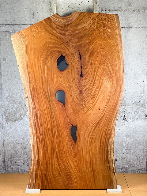 SALE期間限定特価】赤ケヤキ一枚板 164～188×89〜113cm 【天板のみ】No