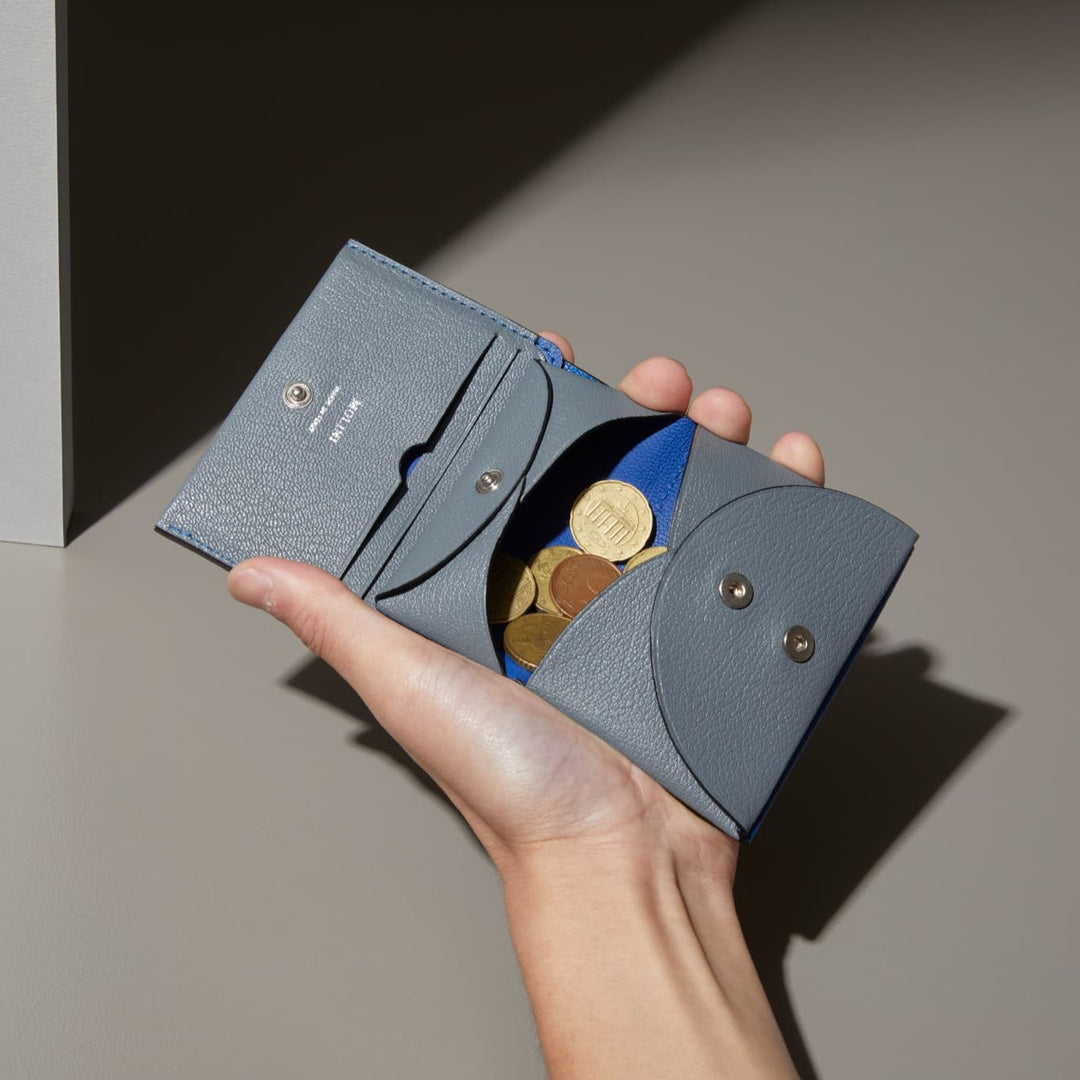 Bifold Compact Wallet - Blue × Gray – MOLINI（モリニ）オフィシャル