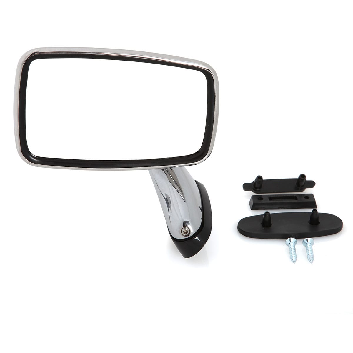 Left Door Mirror, Stainless Steel, Flat Lens by TEX | Moss Motors