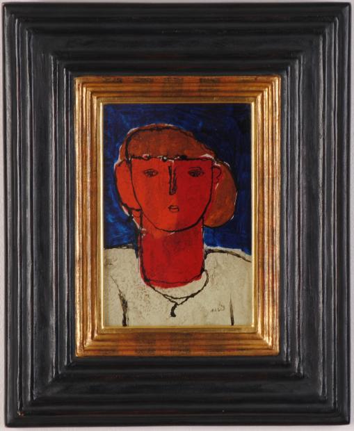 絵画のガラス絵でミズテツオが描いた絵「少女」をご購入