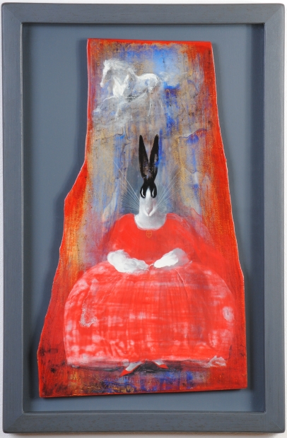 絵画のアクリルテンペラで十時孝好が描いたウサギの絵「USAGI」をご購入