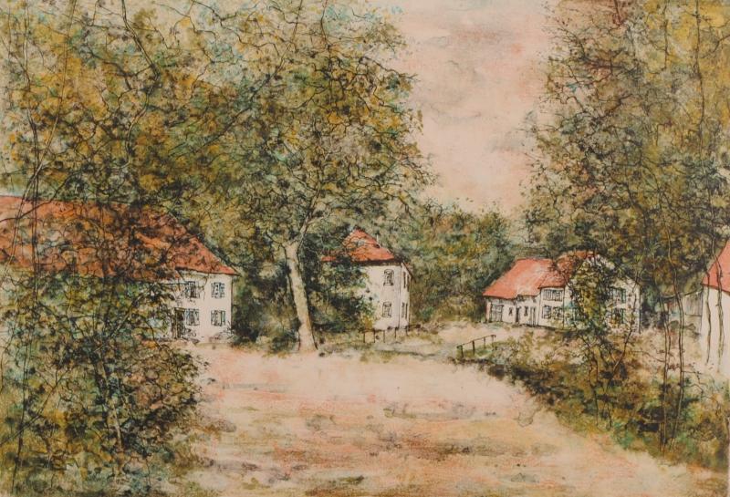 ベルナール・ガントナーがリトグラフの版画で制作したインテリアの絵画