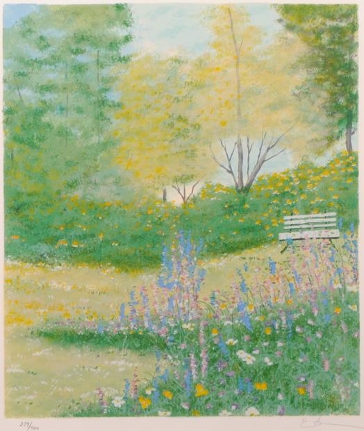 インテリアの絵画をシルクスクリーンの版画で制作したイーダ