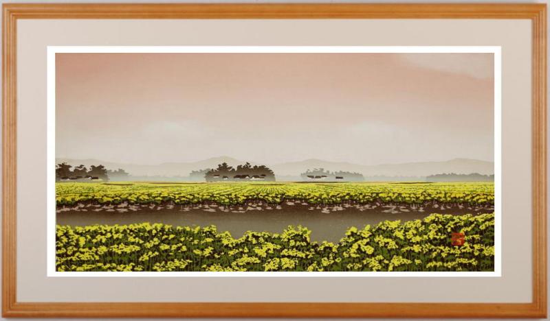 インテリアの絵画を木版画で制作した宮本秋風のインテリアの和の絵