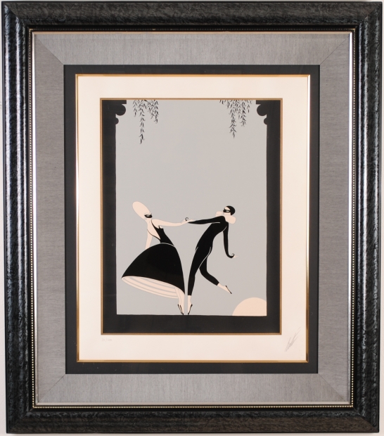 シルクスクリーンの版画でロマンデ・エルテが制作したアールデコの絵