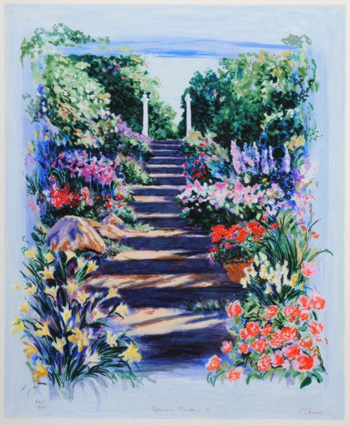 花の絵画をシルクスクリーンの版画で制作したチャールズ・ペニーの花の