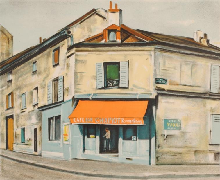 インテリアの絵画をリトグラフの版画で制作した荻須高徳のインテリアの