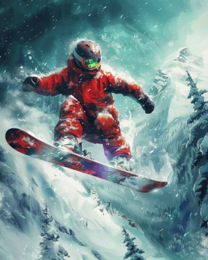 Extreme Backcountry Snowboarder – 8″x10″ Wall Art Print – Mowbi's