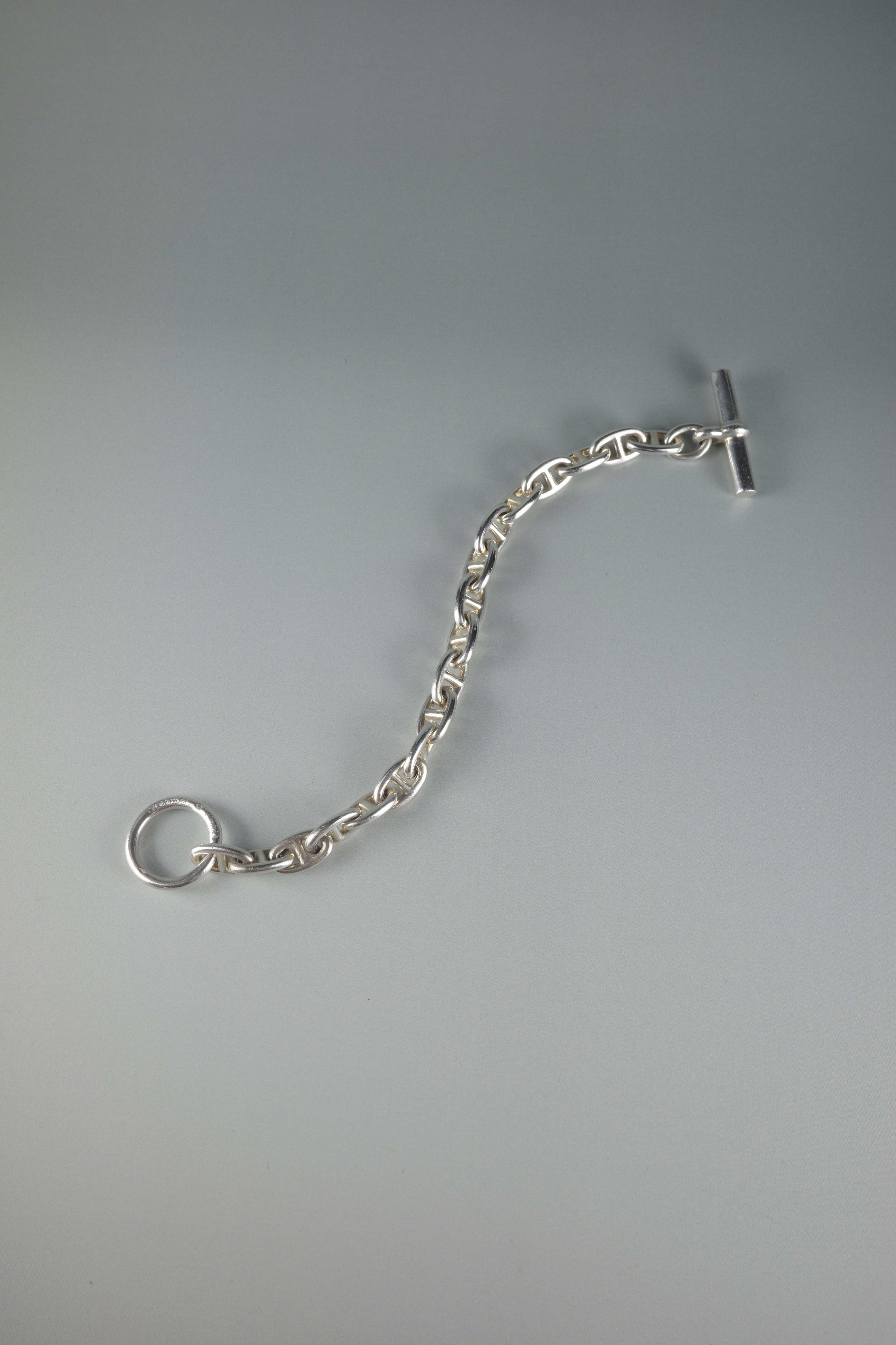 VINTAGE HERMÈS シェーヌダンクルブレスレットPM 筆記体 18コマ - mozme