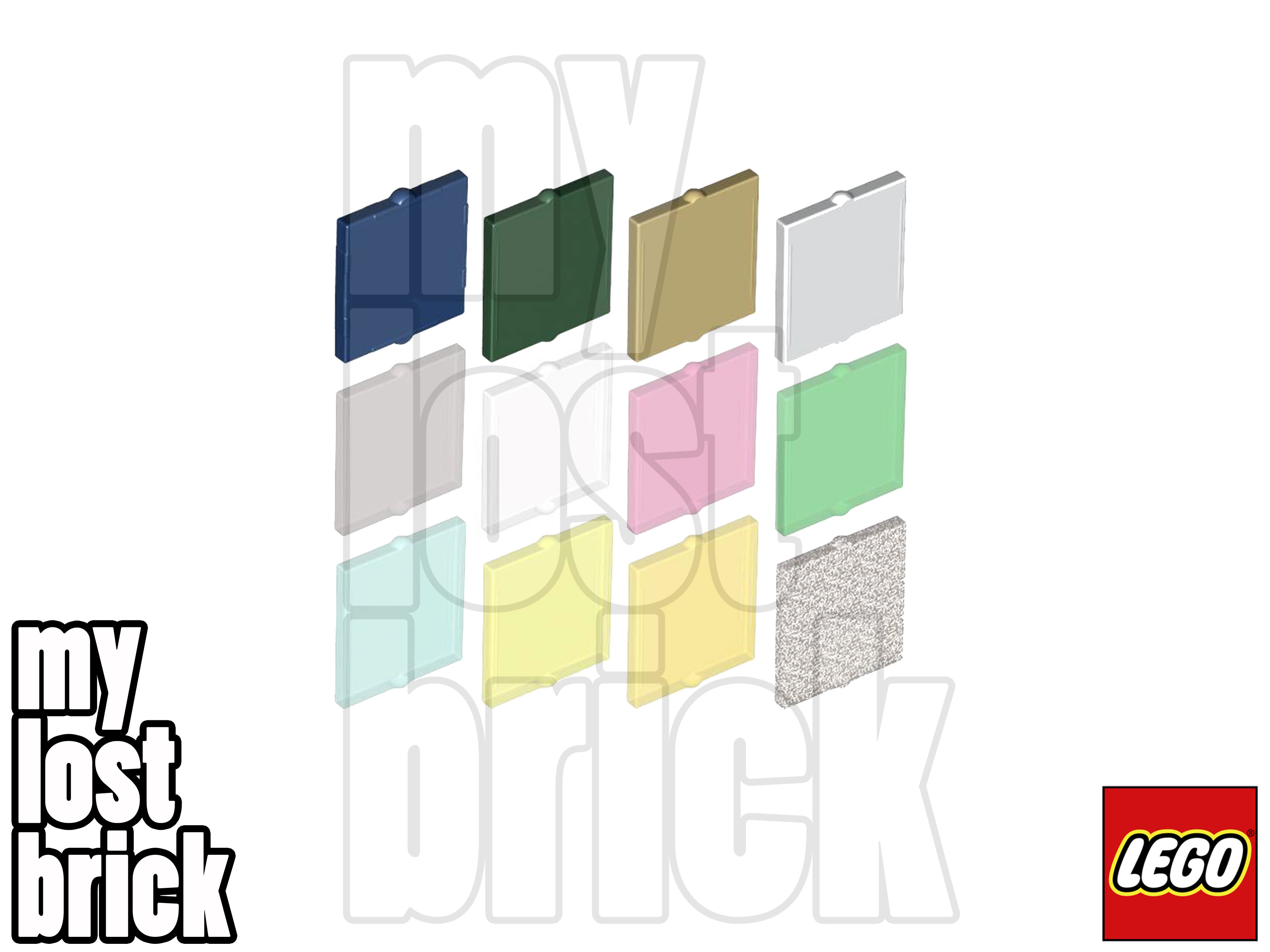 LEGO - Part 60601 - Glass for Window 2x2 + NEW + SELECT COLOUR