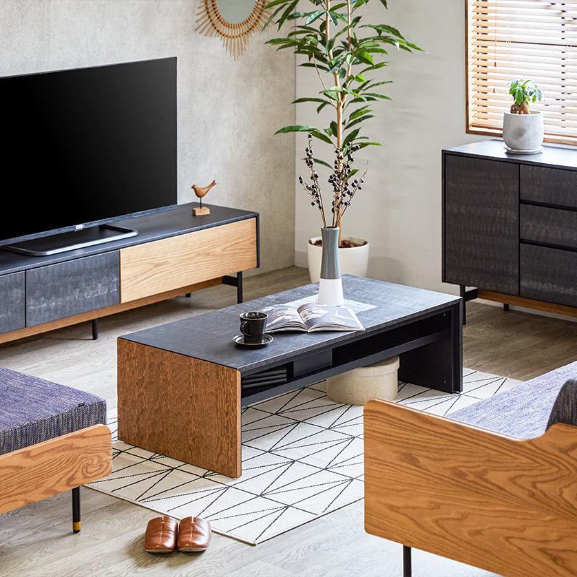 ローテーブル 大川家具 モーブル｜Alvin/アルヴィン テーブル 収納付き