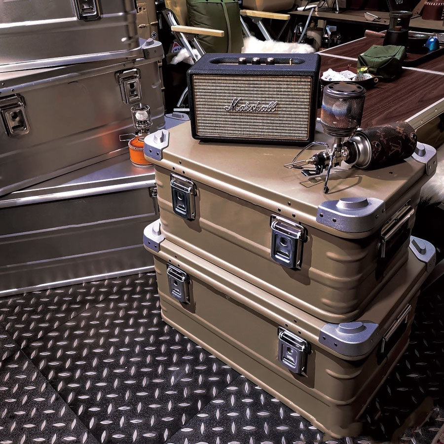 2台セット】DELATA/MT アルミコンテナ Mサイズ シルバー キャンプ 2台