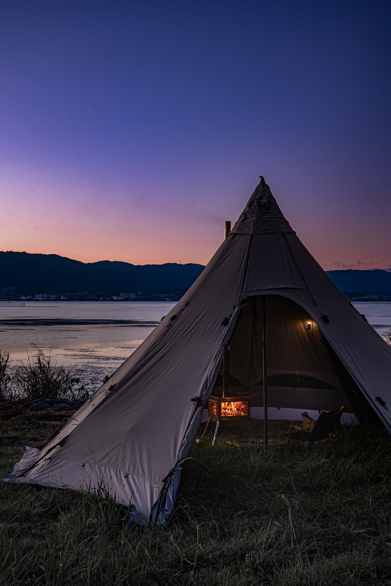 グランピングテントNordisk 煙突カスタム済薪ストーブ可能