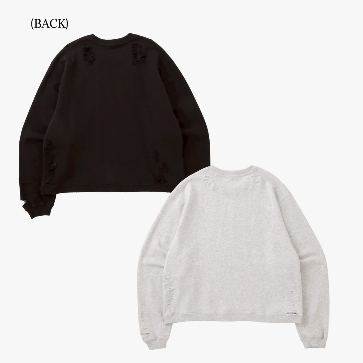 COMPACT FIT DAMAGED SHORT ショート丈 CREW SWEAT/裏パイル FRENCH