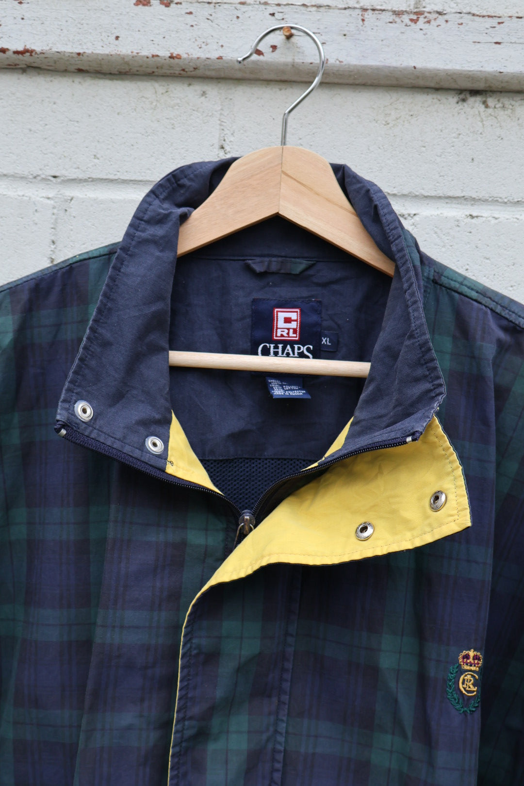 Ralph Lauren Chap Vintage 90's Check Plaid Windbreaker Jacket