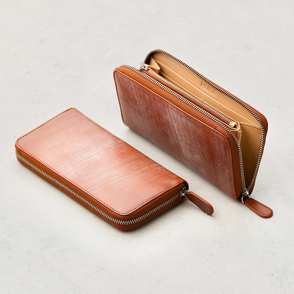 ブライドルイタリアンレザー YKKラウンドファスナー スキミング防止 長