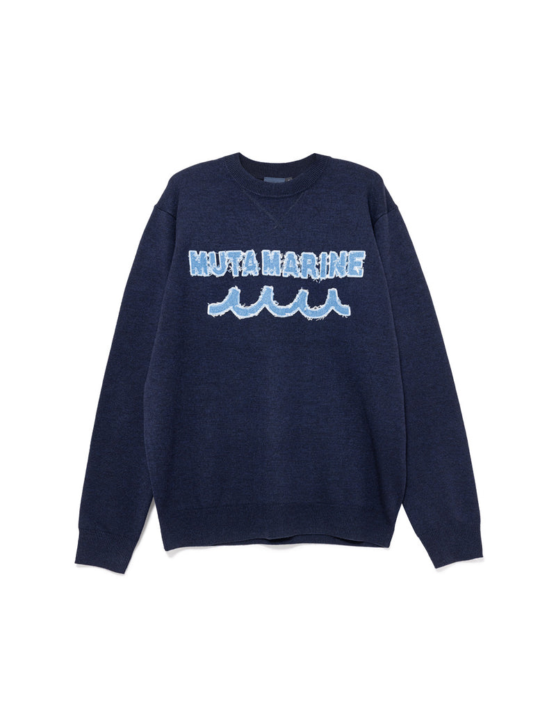 デニムパッチ クルーネックセーター [全2色] – muta Online Store