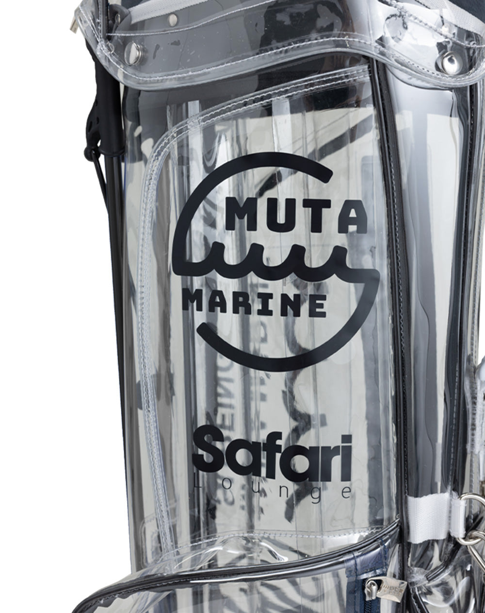 Safari x muta MARINE GOLF クリアキャディバッグ (クリア/ネイビー