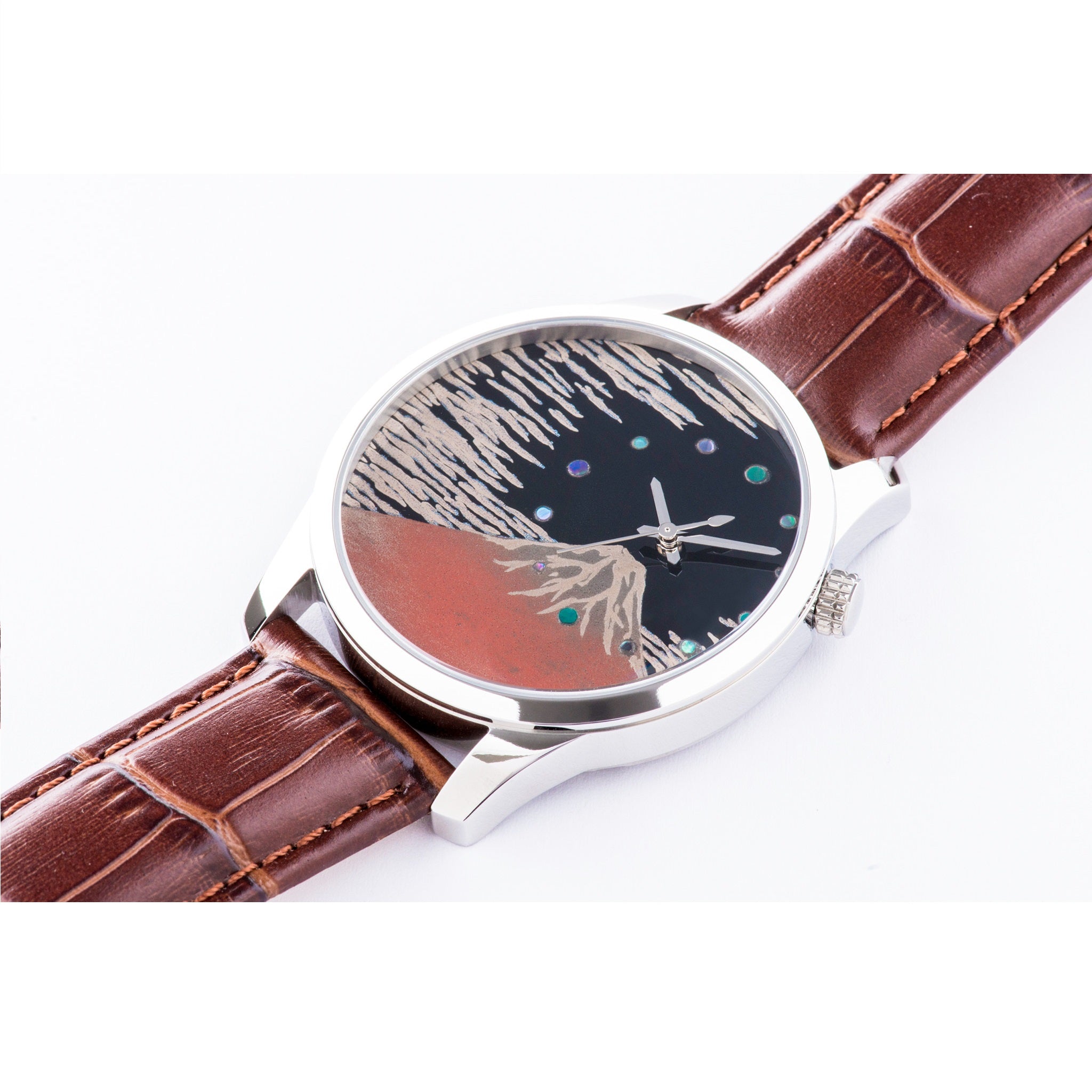 Hokusai Great Wave off Kanagawa Watch MAKIE Japanese Lacquer Art