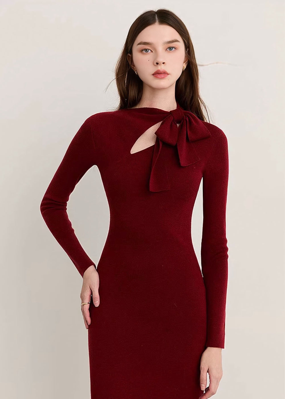 n-frameバーガンディ ドットチュールミニドレス ワンピース エヌ