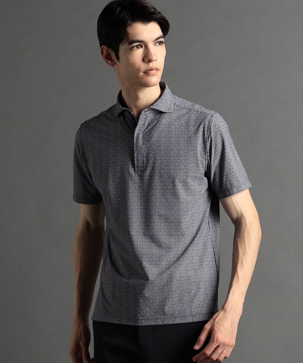 ex/tra】CANCLINI ハウンドトゥースZIPポロシャツ｜ポロシャツ｜ニコル