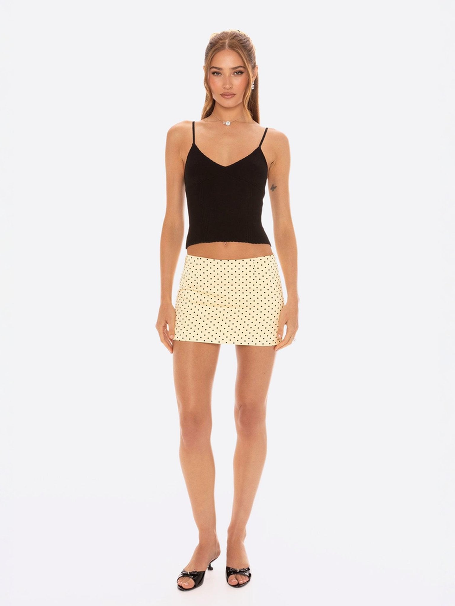 Wendy Skirt (Yellow) | Yellow Polka Dot Mini Skirt | Trendy Skirts