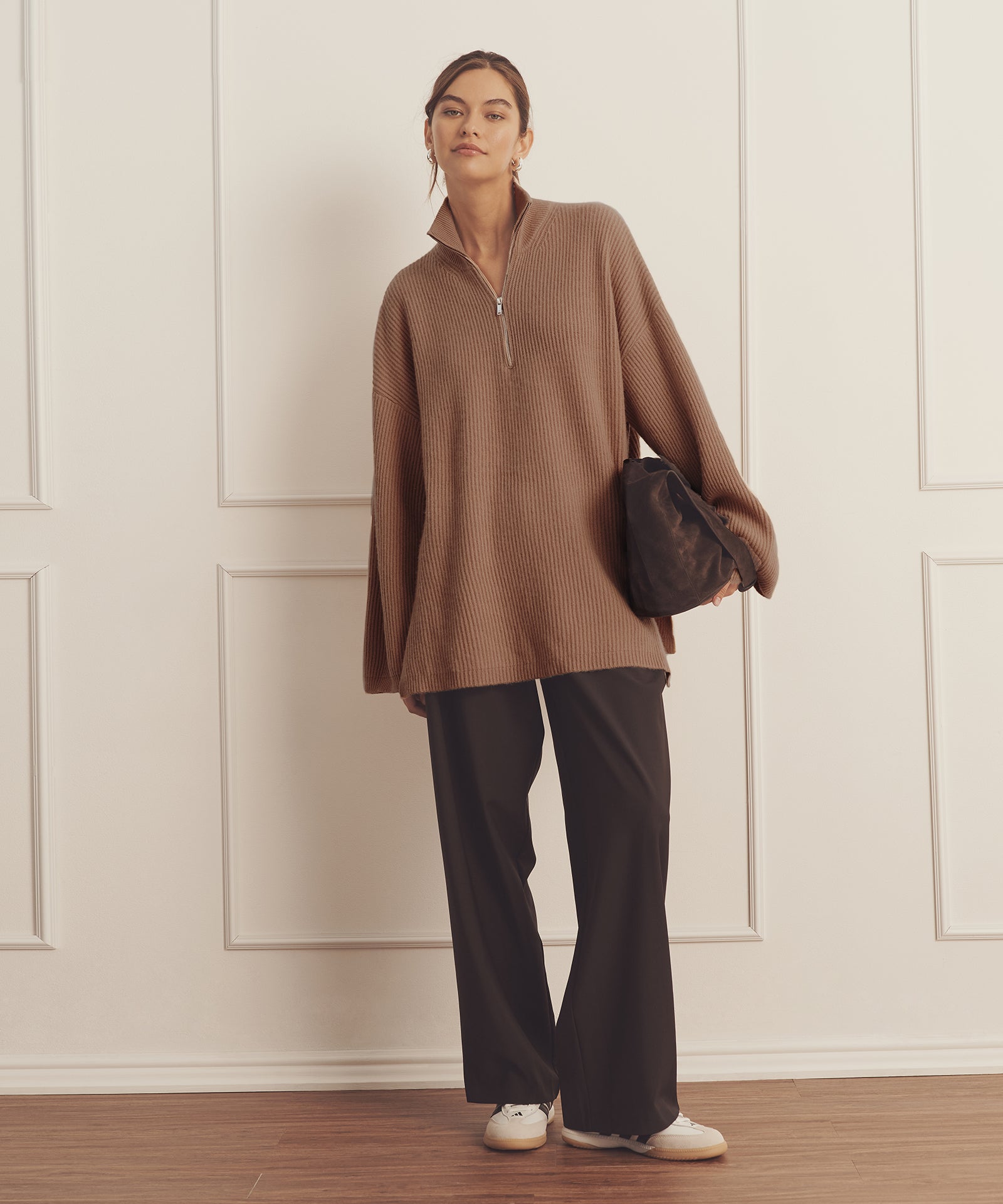 Luxe Cashmere Fisherman Quarter Zip Tunic – NAADAM