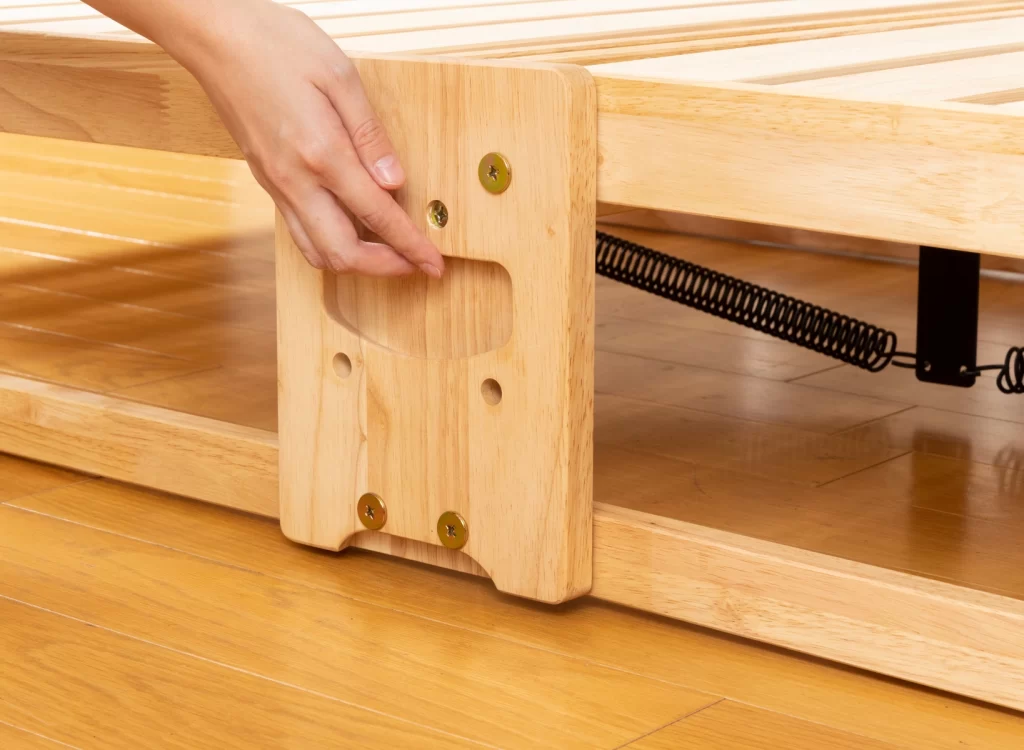 NK-2782］折りたたみひのきスノコベッドハイタイプ ワイドシングル