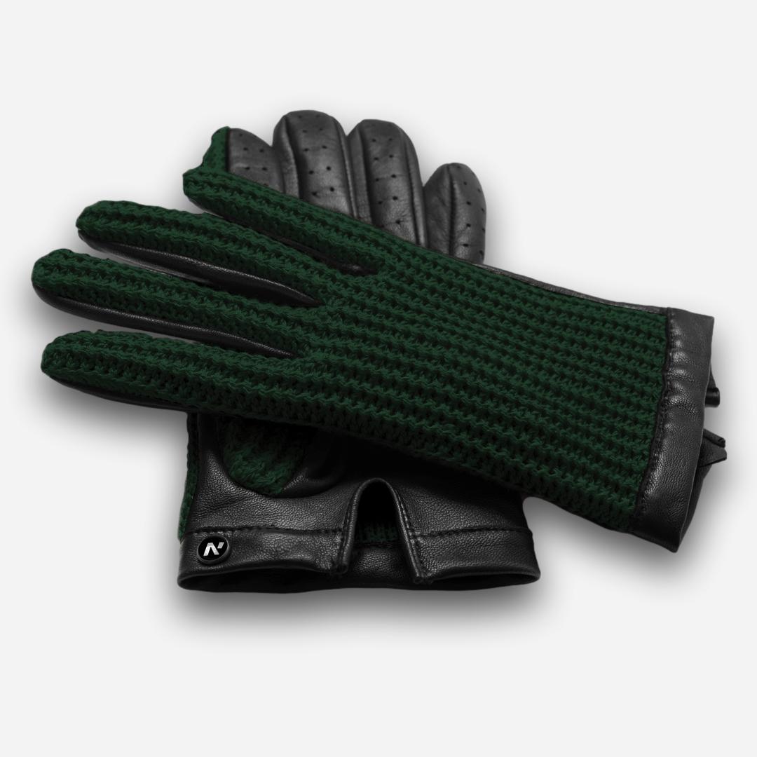 Crochet green gloves napoCROCHET (black/green)