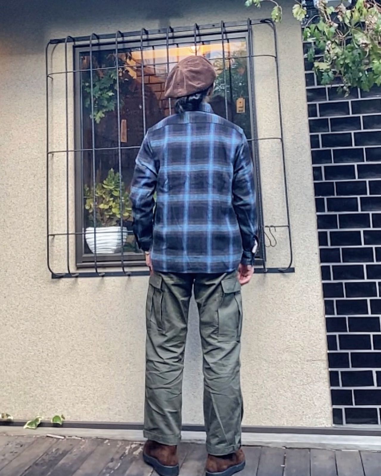 SUGAR CANE - TWILL CHECK L/S WORK SHIRT / ヘビーネルワークシャツ