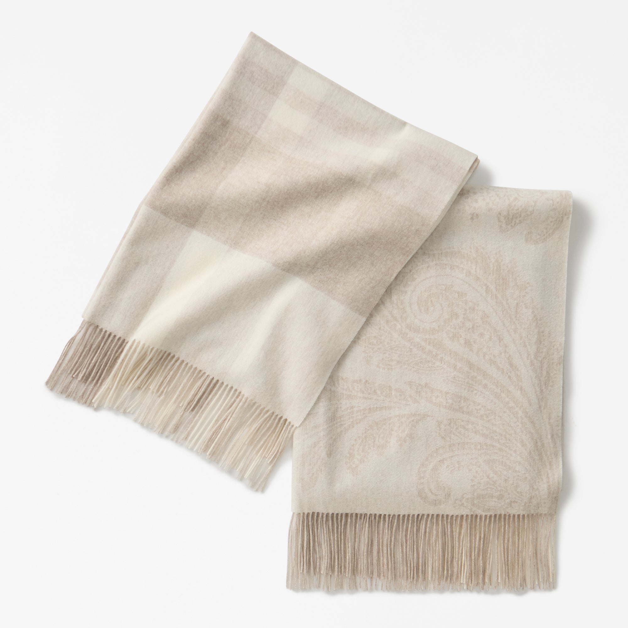baby cashmere jacquard stole(ベビーカシミヤ紡毛起毛ジャカードストール)