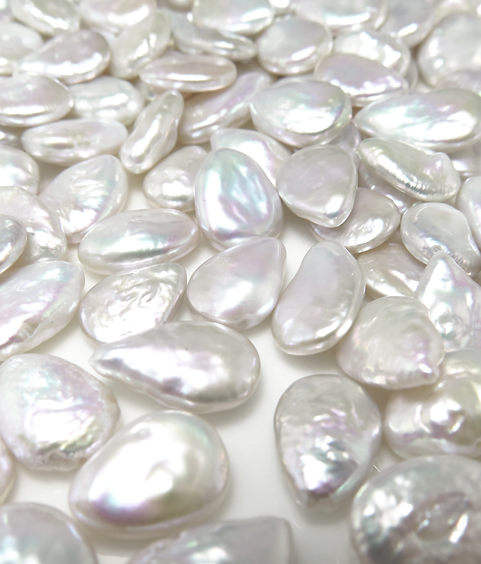 ドロップパール 雫～バロック ルース 穴無 淡水真珠 12～15mm×9～11mm