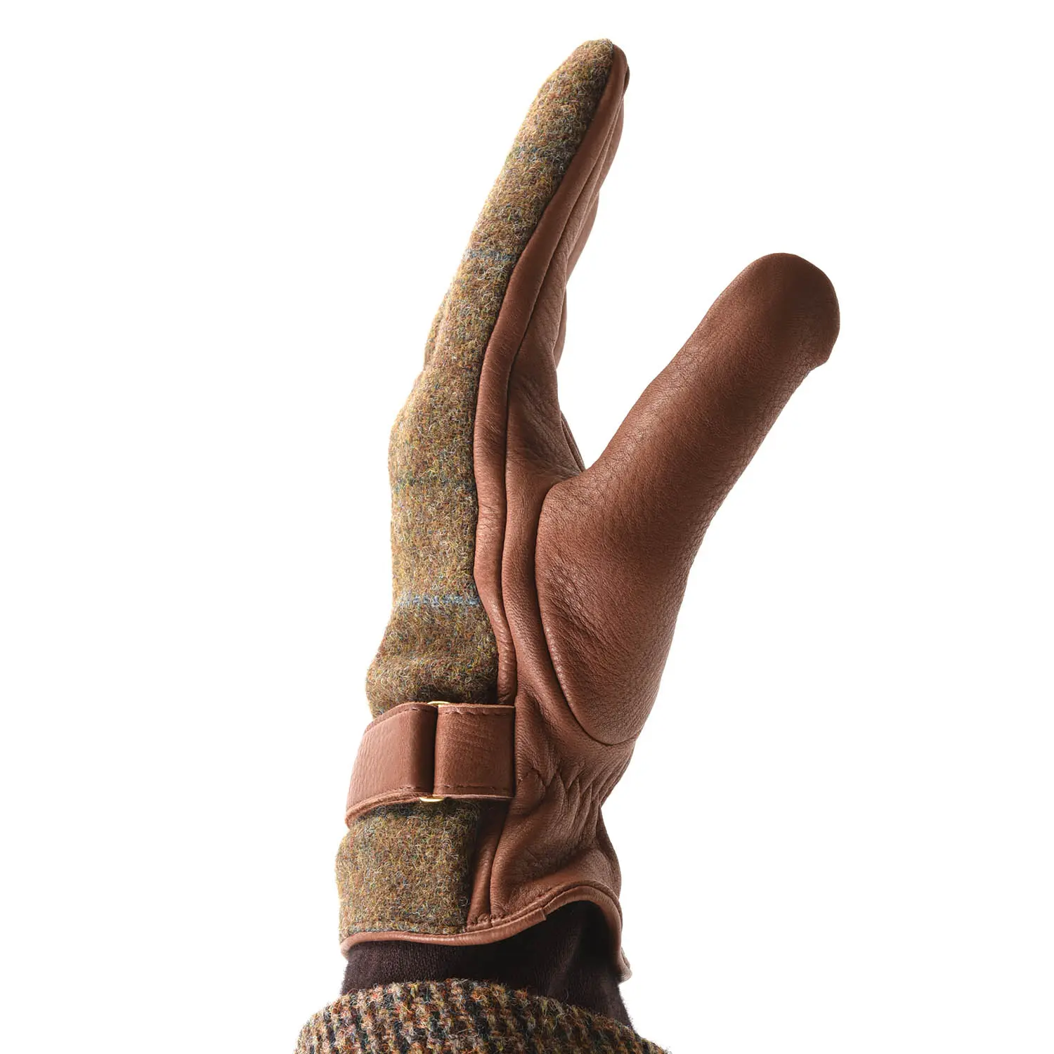 デンツ 15-1629 Tweed×Deer HAVANA-chestnut