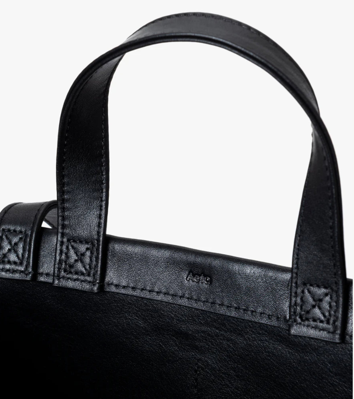 Aeta ダブル ハンドル トート : S , Black – Navyblue