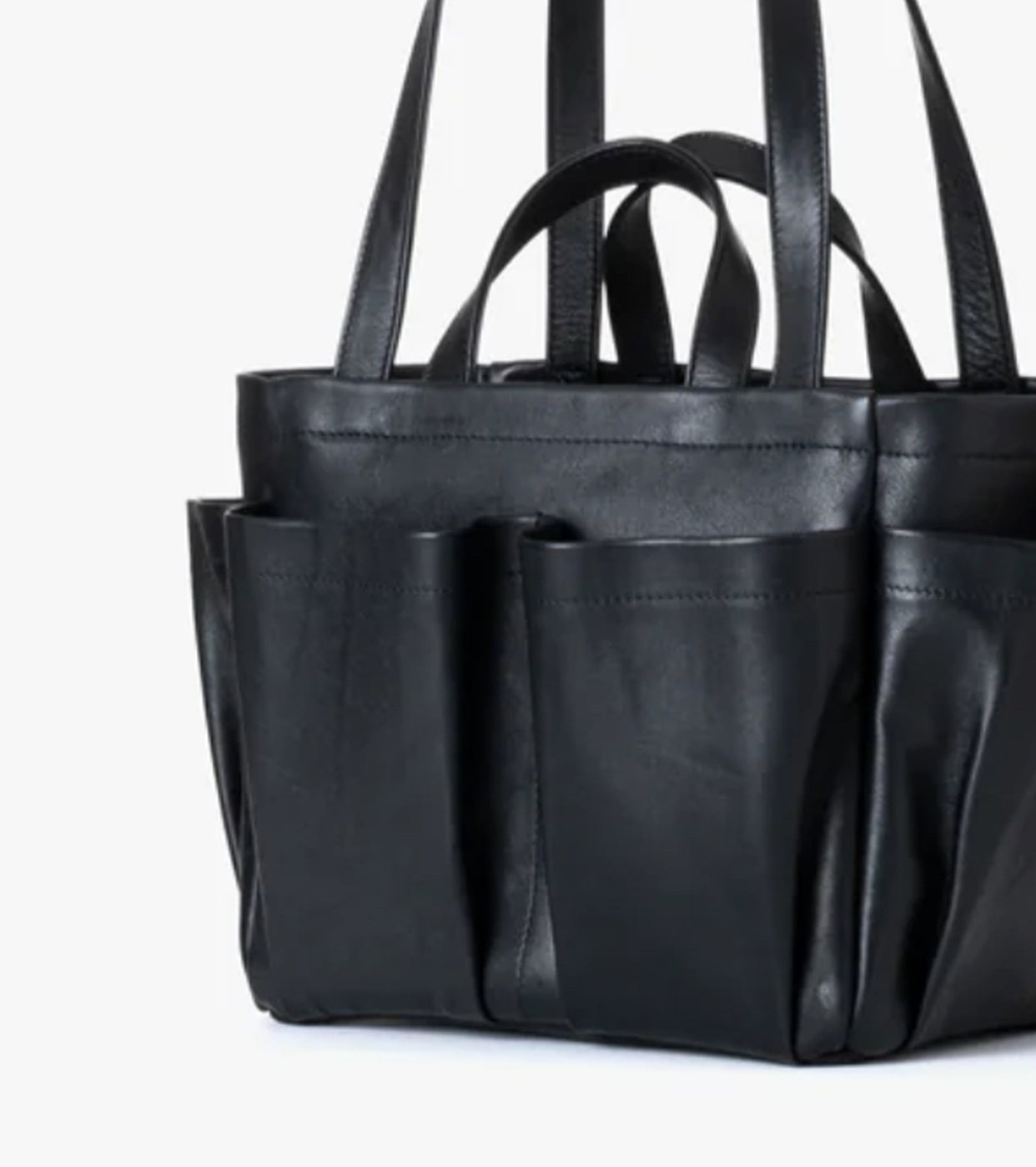 Aeta ダブル ハンドル トート : S , Black – Navyblue