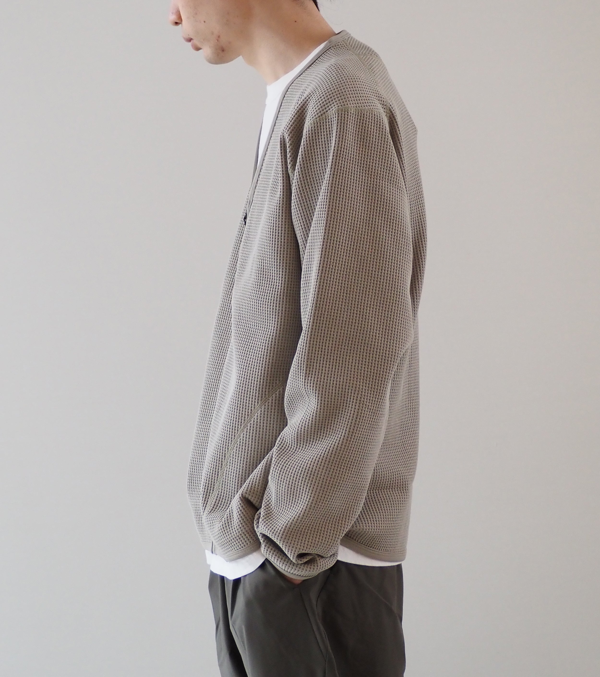 Goldwin ワッフル ライト カーディガン , Oak Beige – Navyblue